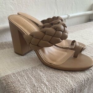 Braided Tan Women's Heeled Sandals